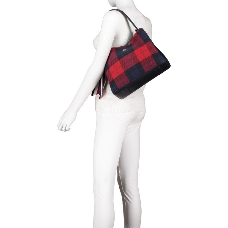 Beuteltasche Charming Hobo Corporate Melton Check, Farbe: bunt, Marke: Tommy Hilfiger, EAN: 8720111813024, Abmessungen in cm: 30x24x14, Bild 5 von 7