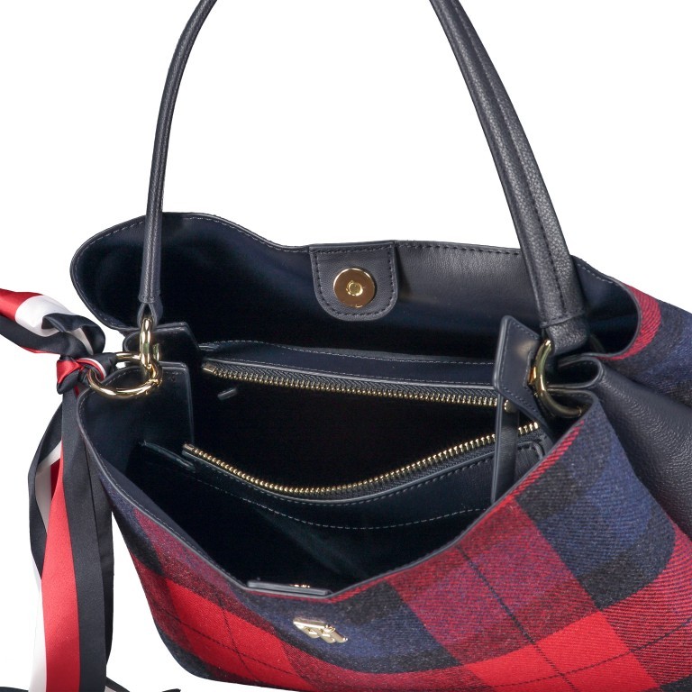 Beuteltasche Charming Hobo Corporate Melton Check, Farbe: bunt, Marke: Tommy Hilfiger, EAN: 8720111813024, Abmessungen in cm: 30x24x14, Bild 6 von 7