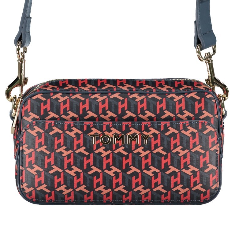 Umhängetasche Iconic Small Camera Bag Monogram Charcoal Blue, Farbe: blau/petrol, Marke: Tommy Hilfiger, EAN: 8720111814236, Abmessungen in cm: 18.5x11x5.5, Bild 1 von 6