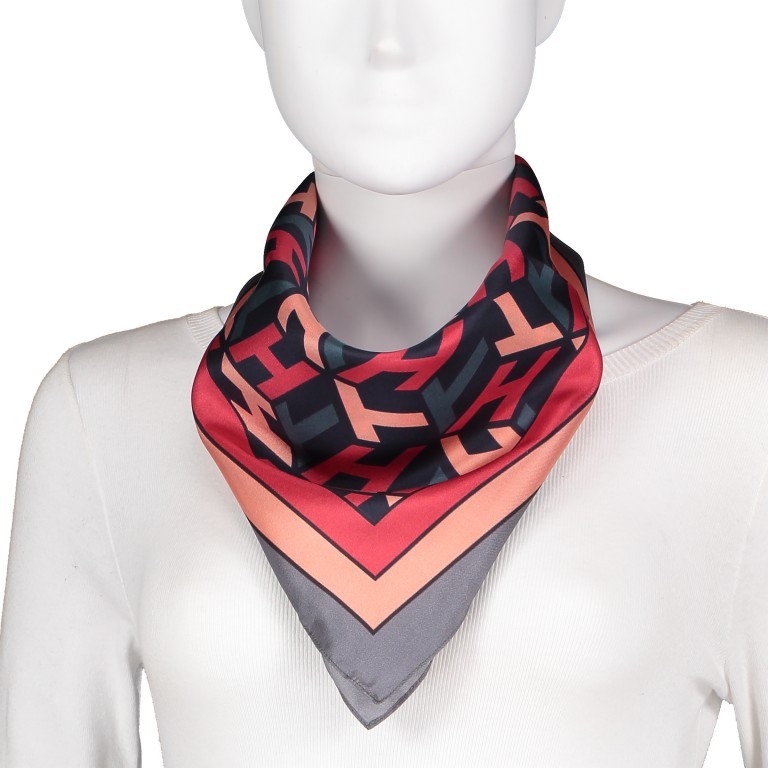 Halstuch Monogram Silk Bandanna Flint Blue Mix, Farbe: taupe/khaki, Marke: Tommy Hilfiger, EAN: 8720111785888, Bild 2 von 2