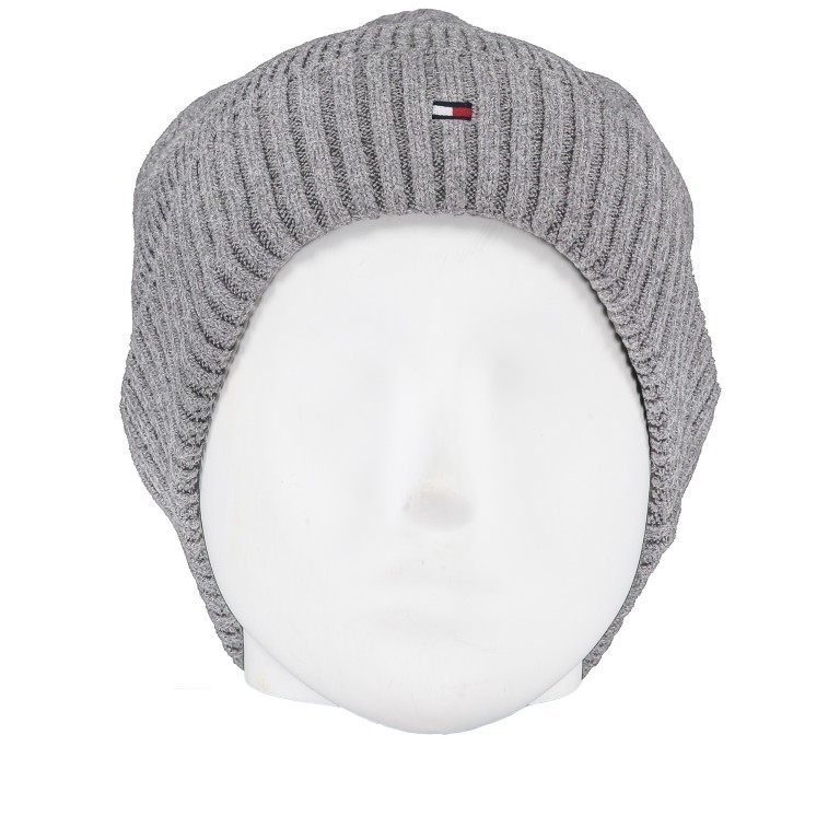 Mütze Pima Cotton Beanie Mid Grey Heather, Farbe: grau, Marke: Tommy Hilfiger, EAN: 8720115045049, Bild 1 von 2