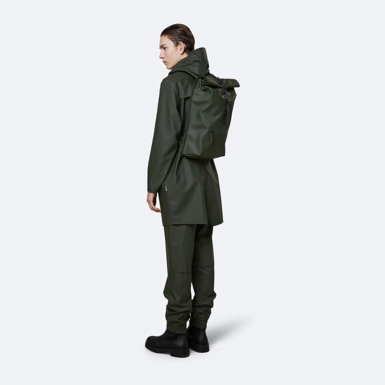 Rucksack Rolltop Green, Farbe: grün/oliv, Marke: Rains, EAN: 5711747425999, Bild 3 von 6