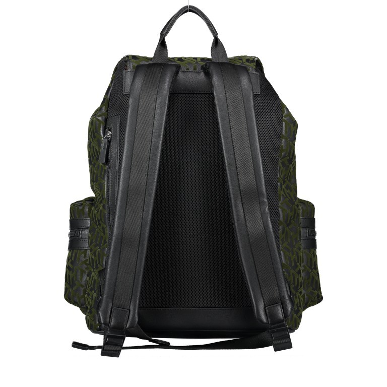 Rucksack Established Highlight Flap Backpack Black Flocked Monogram, Farbe: schwarz, Marke: Tommy Hilfiger, EAN: 8720111769208, Bild 4 von 7
