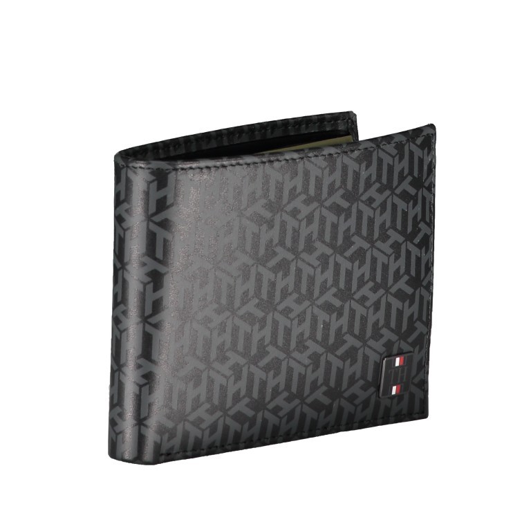 Geldbörse Established Extra Wallet Black Monogram, Farbe: schwarz, Marke: Tommy Hilfiger, EAN: 8720111767693, Abmessungen in cm: 12.5x9.5x1.5, Bild 2 von 3