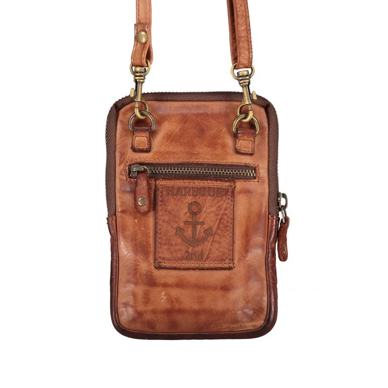 Handytasche New-Lines Bettina B3.2326 mit Schulterriemen Charming Cognac, Farbe: cognac, Marke: Harbour 2nd, EAN: 4046478048386, Abmessungen in cm: 11.5x17x1, Bild 3 von 7