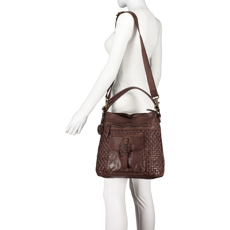 Beuteltasche Soft-Weaving Iris B3.5032 Chocolate Brown, Farbe: braun, Marke: Harbour 2nd, EAN: 4046478020818, Abmessungen in cm: 34x31x12, Bild 5 von 8