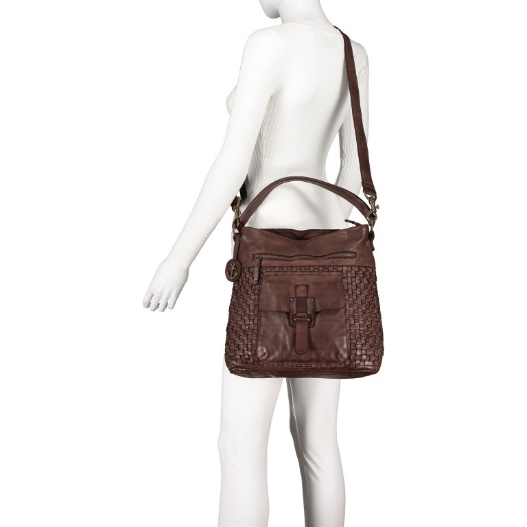 Beuteltasche Soft-Weaving Iris B3.5032 Chocolate Brown, Farbe: braun, Marke: Harbour 2nd, EAN: 4046478020818, Abmessungen in cm: 34x31x12, Bild 6 von 8