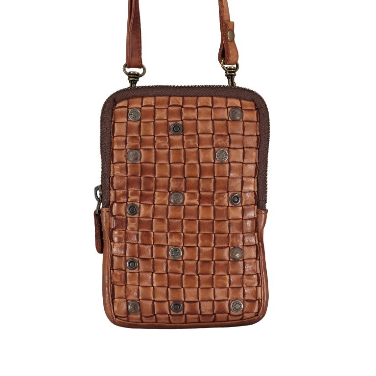 Handytasche Soft-Weaving Nina B3.2322 mit Schulterriemen Charming Cognac, Farbe: cognac, Marke: Harbour 2nd, EAN: 4046478047846, Abmessungen in cm: 11x17x1.5, Bild 1 von 7