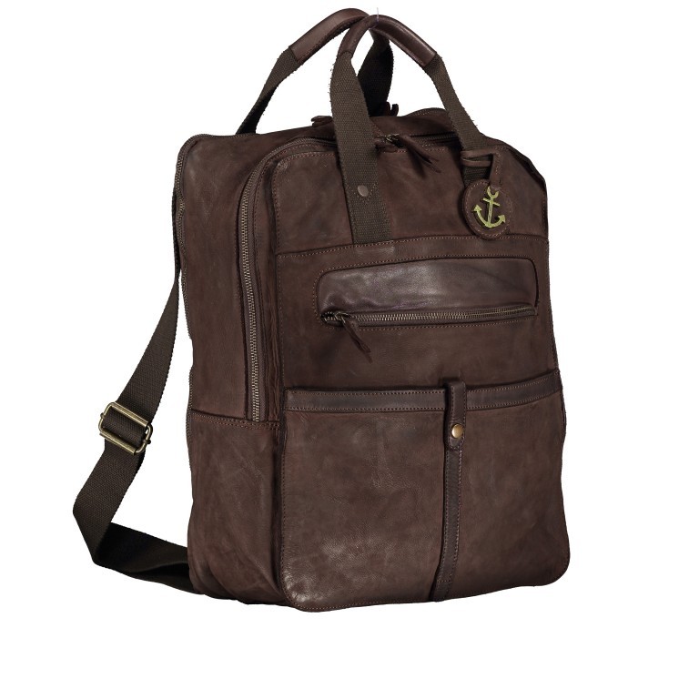 Rucksack Cool-Casual Jonas B3.9711 mit Laptopfach 15,6 Zoll Chocolate Brown, Farbe: braun, Marke: Harbour 2nd, EAN: 4046478047686, Abmessungen in cm: 39x32x13, Bild 2 von 7