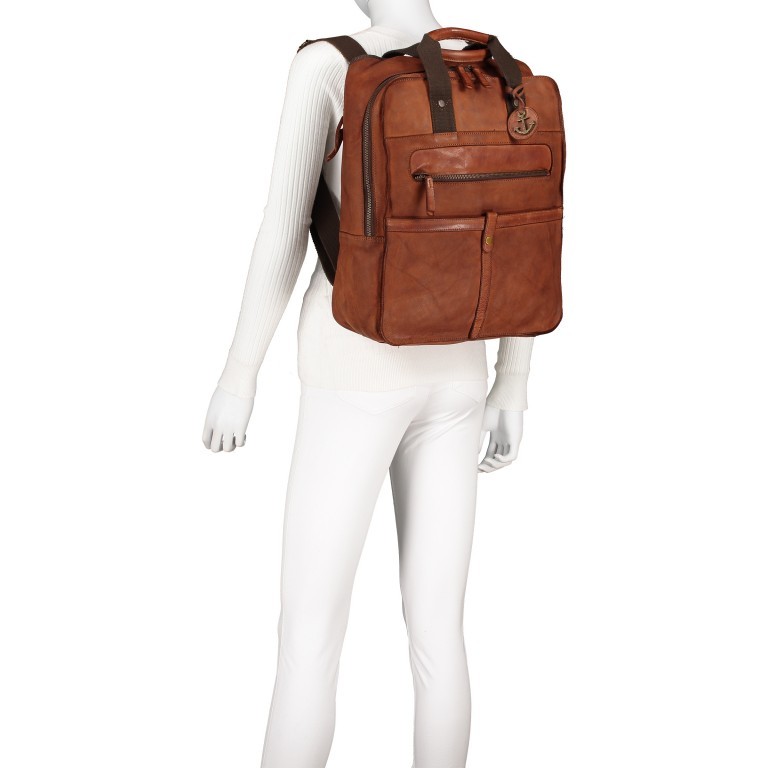 Rucksack Cool-Casual Jonas B3.9711 mit Laptopfach 15,6 Zoll Charming Cognac, Farbe: cognac, Marke: Harbour 2nd, EAN: 4046478047693, Abmessungen in cm: 39x32x13, Bild 4 von 7