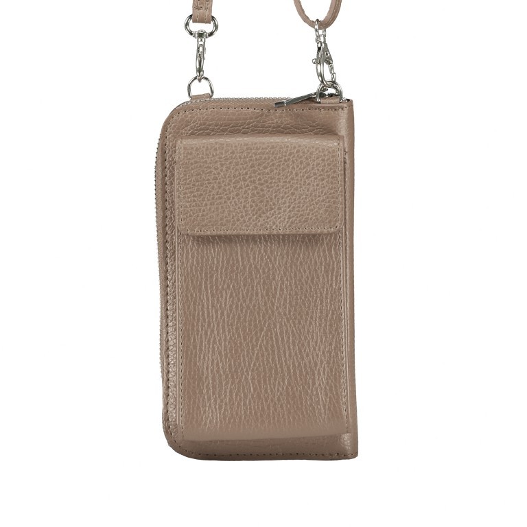 Handytasche Dollaro mit Schulterriemen Taupe, Farbe: taupe/khaki, Marke: Hausfelder Manufaktur, EAN: 4065646002074, Abmessungen in cm: 11x20x4.5, Bild 1 von 6