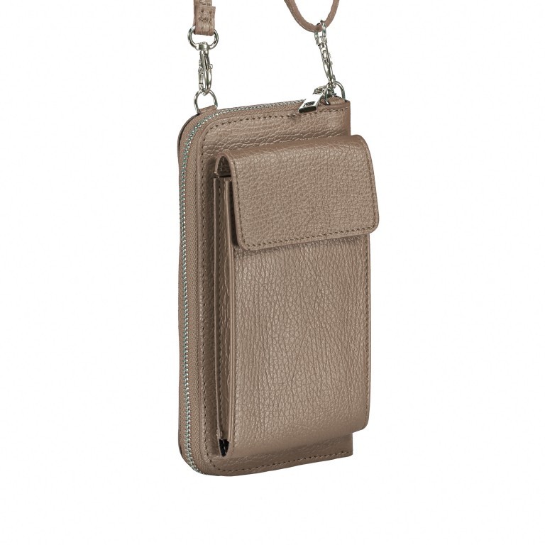 Handytasche Dollaro mit Schulterriemen Taupe, Farbe: taupe/khaki, Marke: Hausfelder Manufaktur, EAN: 4065646002074, Abmessungen in cm: 11x20x4.5, Bild 2 von 6