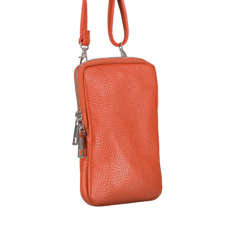 Handytasche Dollaro mit Schulterriemen Dark Orange, Farbe: orange, Marke: Hausfelder Manufaktur, EAN: 4065646002357, Abmessungen in cm: 11x17.5x2, Bild 2 von 6