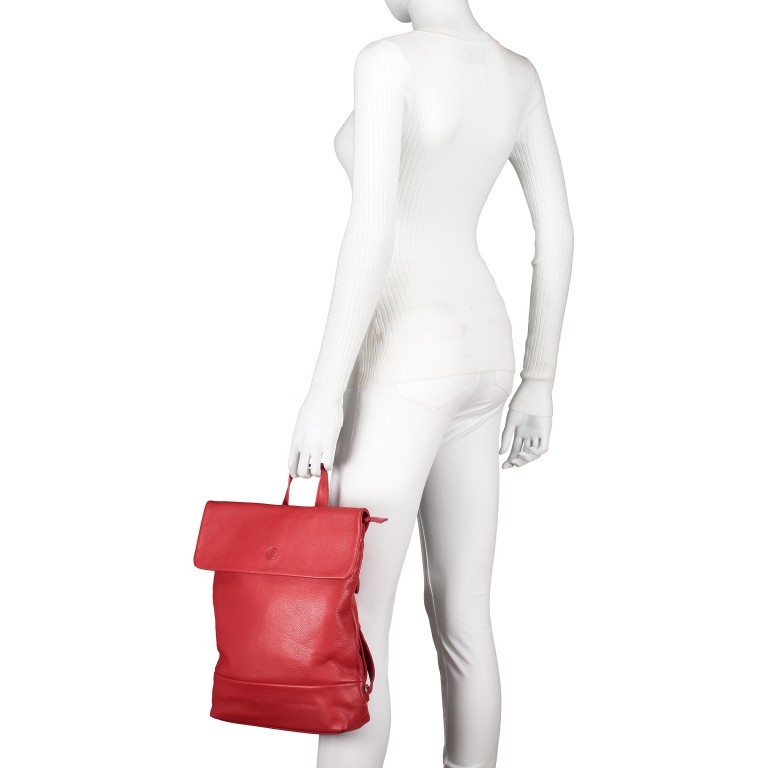 Rucksack Milano Dunkelrot, Farbe: rot/weinrot, Marke: Hausfelder Manufaktur, EAN: 4251672787317, Abmessungen in cm: 25x33x8, Bild 5 von 7