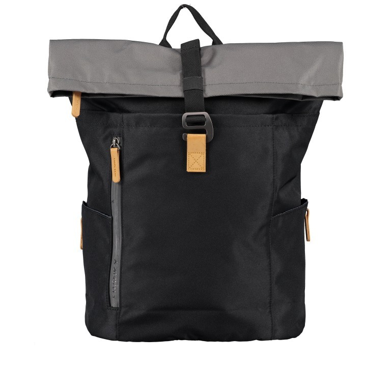 Rucksack RS49 mit Rolltop Black Anthra, Farbe: schwarz, Marke: Franky, EAN: 4251672764059, Abmessungen in cm: 28x40x13, Bild 1 von 8