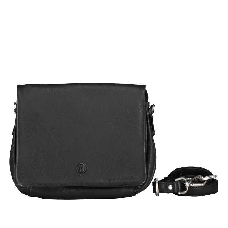 Umhängetasche Nappa Schwarz, Farbe: schwarz, Marke: Hausfelder Manufaktur, EAN: 4065646015340, Abmessungen in cm: 24x22x7.5, Bild 1 von 8
