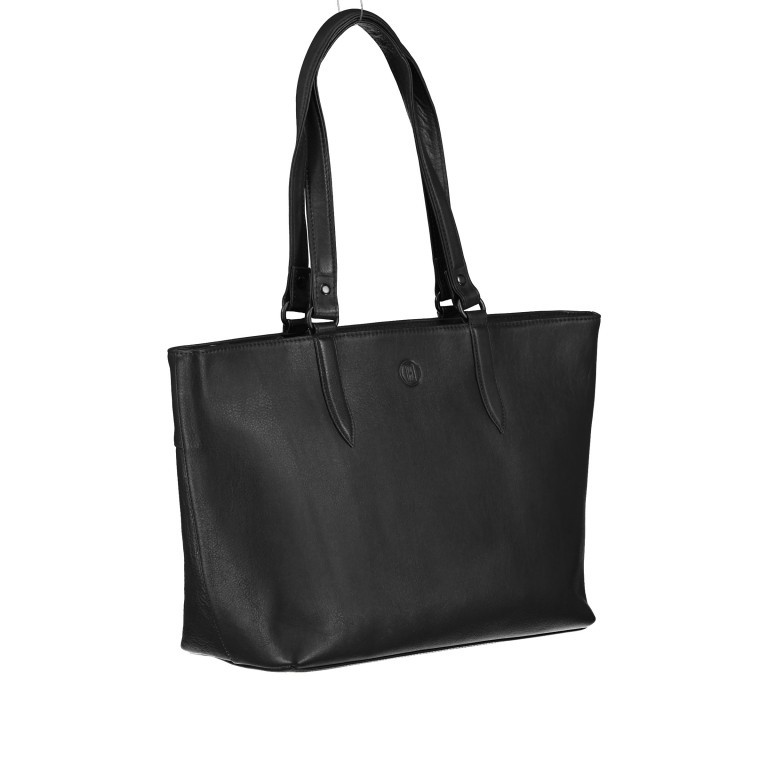 Shopper Nappa Schwarz, Farbe: schwarz, Marke: Hausfelder Manufaktur, EAN: 4251672788321, Abmessungen in cm: 30x25x11.5, Bild 2 von 5