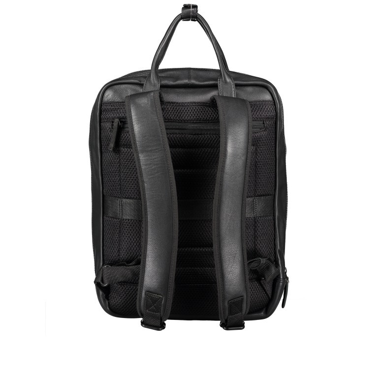 Rucksack Nappa Schwarz, Farbe: schwarz, Marke: Hausfelder Manufaktur, EAN: 4251672788338, Abmessungen in cm: 27.5x37x10, Bild 3 von 7