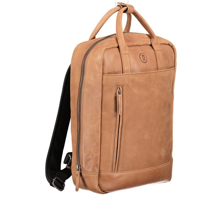 Rucksack Cognac, Farbe: cognac, Marke: Hausfelder Manufaktur, EAN: 4251672787812, Abmessungen in cm: 27.5x37x10, Bild 2 von 8