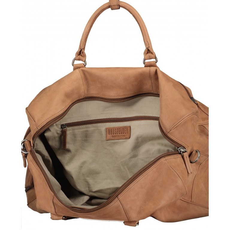 Reisetasche Cognac, Farbe: cognac, Marke: Hausfelder Manufaktur, EAN: 4251672788161, Abmessungen in cm: 49x27x22, Bild 6 von 7