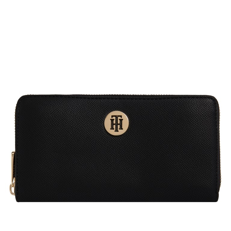 Geldbörse Honey Large Zip Around Black, Farbe: schwarz, Marke: Tommy Hilfiger, EAN: 8720113702364, Abmessungen in cm: 19x10x1.5, Bild 1 von 1