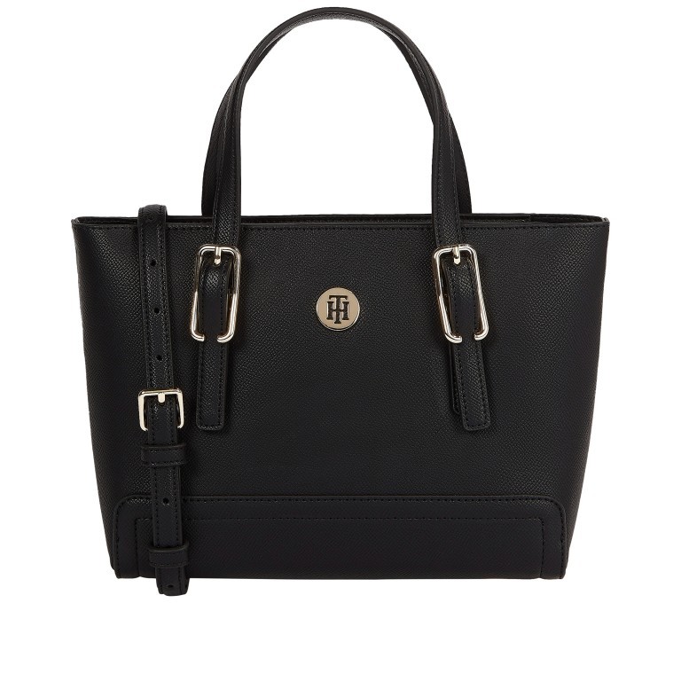 Handtasche Honey Small Tote Black, Farbe: schwarz, Marke: Tommy Hilfiger, EAN: 8720113703705, Abmessungen in cm: 27x19x10, Bild 1 von 2