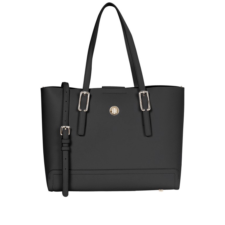 Shopper Honey Medium Tote Black, Farbe: schwarz, Marke: Tommy Hilfiger, EAN: 8720113700858, Abmessungen in cm: 42x27x13.5, Bild 1 von 2