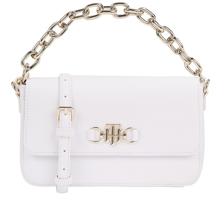 Umhängetasche Club Flap Crossover Bag Bright White, Farbe: weiß, Marke: Tommy Hilfiger, EAN: 8720113700346, Abmessungen in cm: 25x15x4.5, Bild 1 von 2