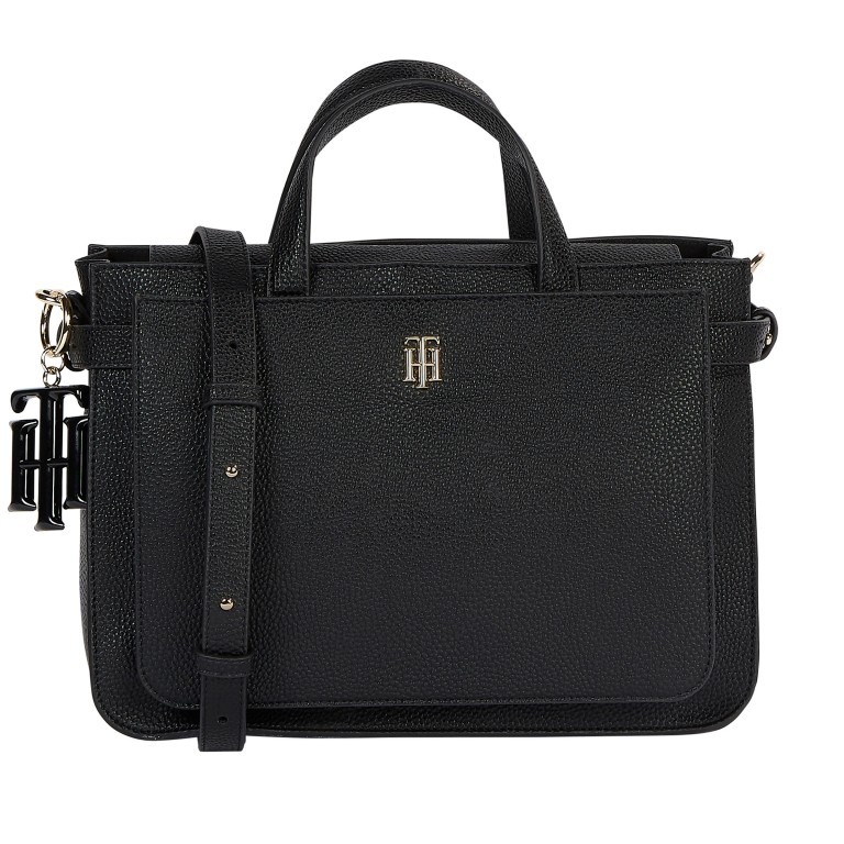 Handtasche Soft Satchel Black, Farbe: schwarz, Marke: Tommy Hilfiger, EAN: 8720113712370, Abmessungen in cm: 32x23x13, Bild 1 von 2