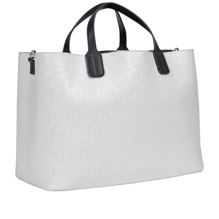Handtasche Iconic Satchel Monogram Bright White Mono, Farbe: weiß, Marke: Tommy Hilfiger, EAN: 8720113704276, Abmessungen in cm: 34x25x17, Bild 2 von 2