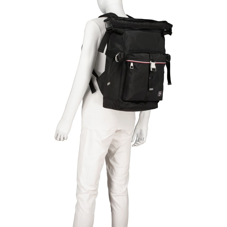 Rucksack Urban Rolltop Backpack Black, Farbe: schwarz, Marke: Tommy Hilfiger, EAN: 8720113713001, Abmessungen in cm: 27x45x20, Bild 5 von 5