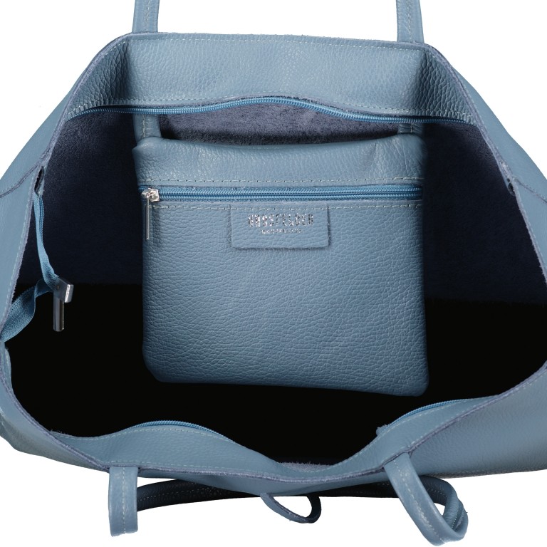 Shopper Dollaro Hellblau, Farbe: blau/petrol, Marke: Hausfelder Manufaktur, EAN: 4065646003934, Abmessungen in cm: 38x31.5x12, Bild 5 von 5