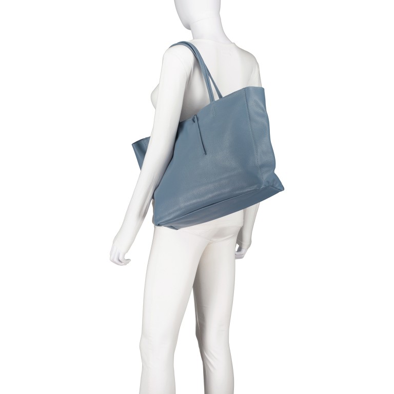 Shopper Dollaro Hellblau, Farbe: blau/petrol, Marke: Hausfelder Manufaktur, EAN: 4065646003934, Abmessungen in cm: 38x31.5x12, Bild 4 von 5