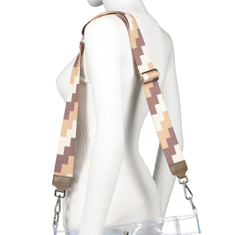 Schulterriemen Karo Silberkarabiner Beige, Farbe: beige, Marke: Hausfelder Manufaktur, Bild 1 von 2