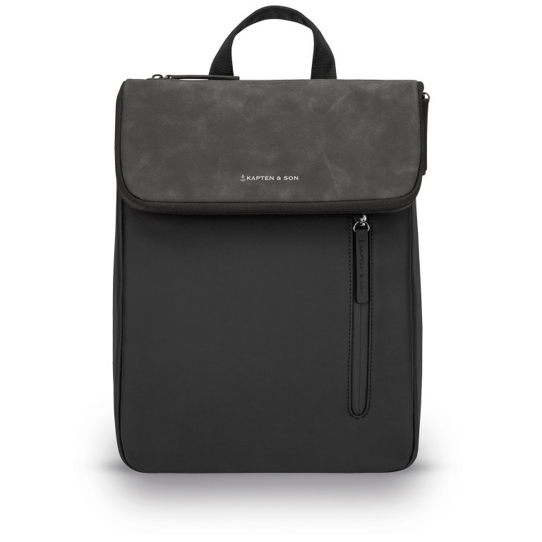 Rucksack Vallen All Black, Farbe: schwarz, Marke: Kapten & Son, EAN: 4251145250249, Abmessungen in cm: 25x33.5x6, Bild 1 von 8