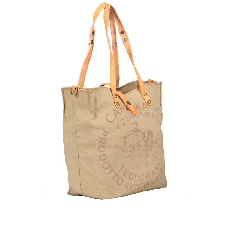 Shopper Canvas X009 Beige Stampa Sughero, Farbe: beige, Marke: Campomaggi, EAN: 8054302726092, Abmessungen in cm: 33x32x16, Bild 2 von 9