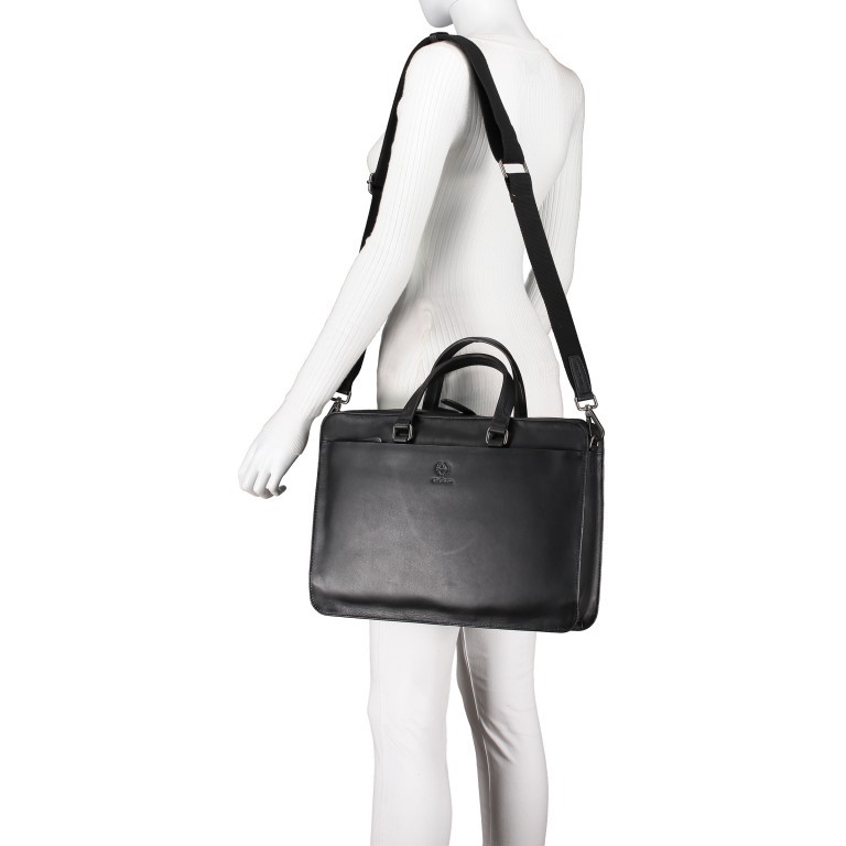 Aktentasche Bakerloo Briefbag SHZ Black, Farbe: schwarz, Marke: Strellson, EAN: 4053533851515, Abmessungen in cm: 39x28x8, Bild 5 von 10