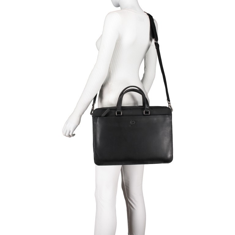 Aktentasche Bakerloo Briefbag SHZ Black, Farbe: schwarz, Marke: Strellson, EAN: 4053533851515, Abmessungen in cm: 39x28x8, Bild 6 von 10
