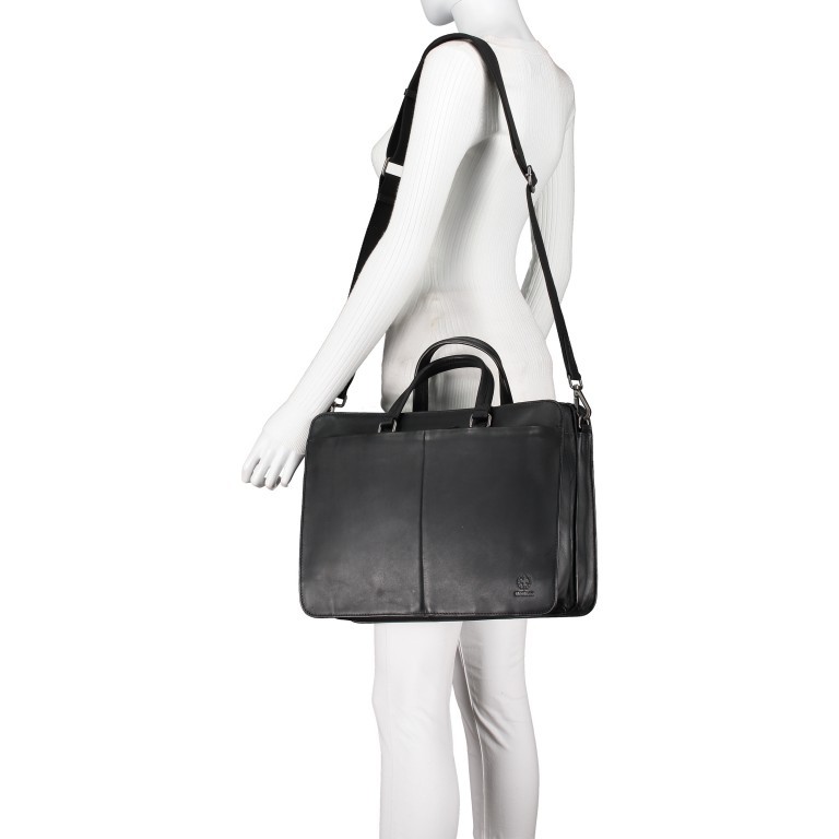 Aktentasche Bakerloo Briefbag MHZ Black, Farbe: schwarz, Marke: Strellson, EAN: 4053533851522, Abmessungen in cm: 39x28x13, Bild 5 von 11