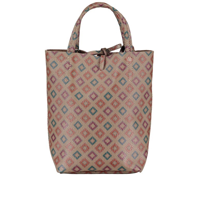 Handtasche mit Rautendruck Braun, Farbe: braun, Marke: Hausfelder Manufaktur, EAN: 4065646003644, Abmessungen in cm: 17x23.5x8.5, Bild 1 von 9