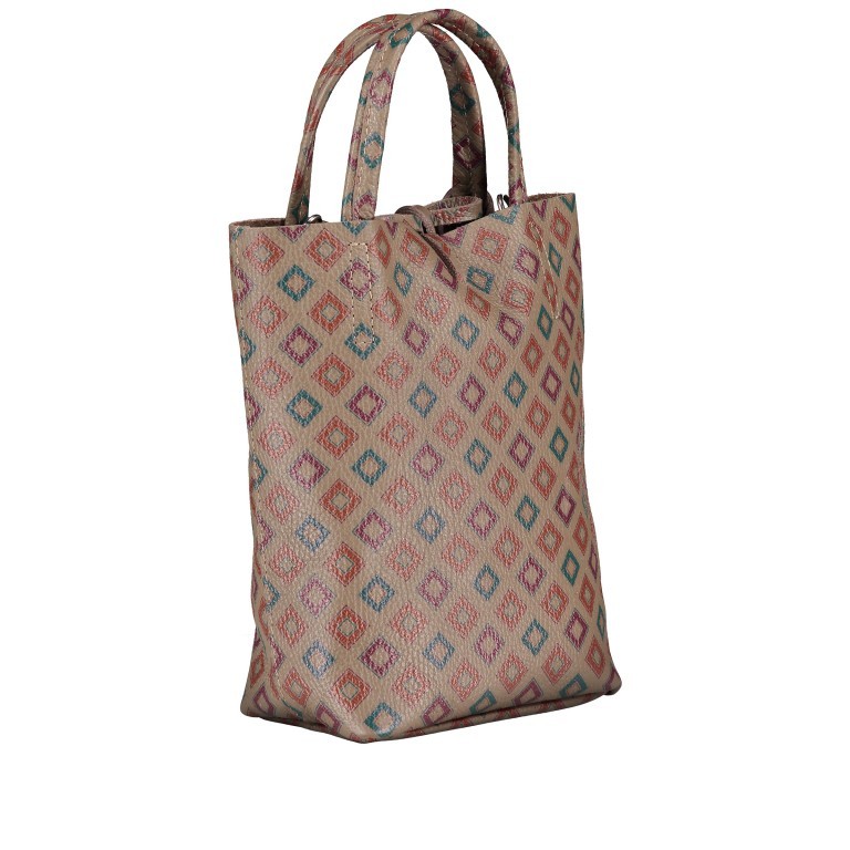 Handtasche mit Rautendruck Braun, Farbe: braun, Marke: Hausfelder Manufaktur, EAN: 4065646003644, Abmessungen in cm: 17x23.5x8.5, Bild 2 von 9