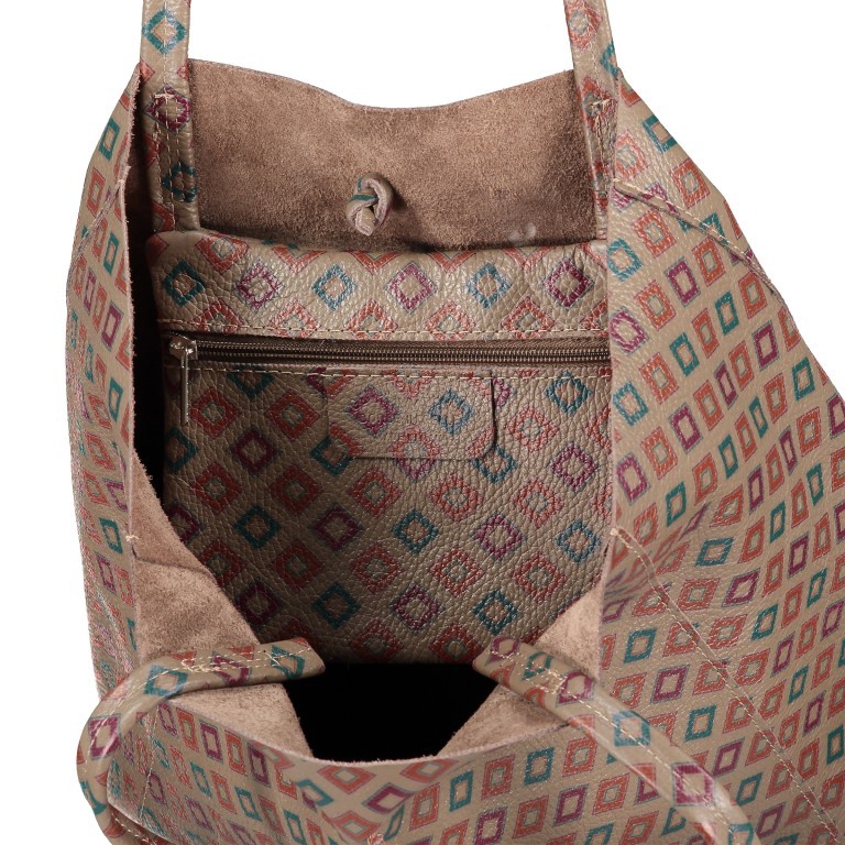 Shopper mit Rautendruck Grau, Farbe: grau, Marke: Hausfelder Manufaktur, EAN: 4065646001572, Abmessungen in cm: 28.5x38x12, Bild 5 von 5