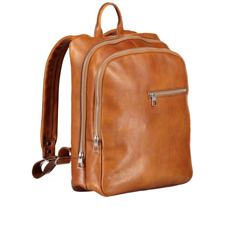 Rucksack Cognac, Farbe: cognac, Marke: Hausfelder Manufaktur, EAN: 4065646004832, Abmessungen in cm: 29x37x12, Bild 2 von 7