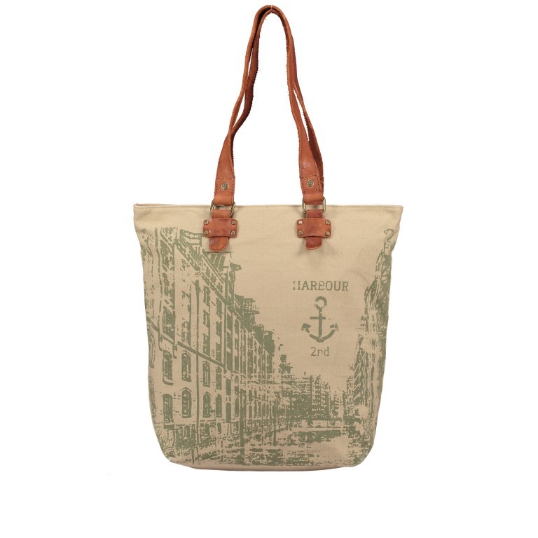 Shopper Canvas Annen B3.0437 Olive Green, Farbe: grün/oliv, Marke: Harbour 2nd, EAN: 4046478050129, Abmessungen in cm: 30x38x14, Bild 1 von 5