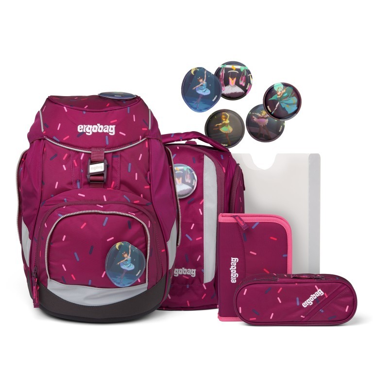 Schulranzen Pack Set 6-teilig Der NussknackBär, Farbe: rot/weinrot, Marke: Ergobag, EAN: 4057081076956, Abmessungen in cm: 25x35x22, Bild 1 von 7