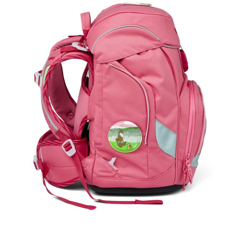 Schulranzen Pack Eco Hero Edition Set 6-teilig Lamas in Bärjamas, Farbe: rosa/pink, Marke: Ergobag, EAN: 4057081077144, Abmessungen in cm: 25x35x22, Bild 4 von 8