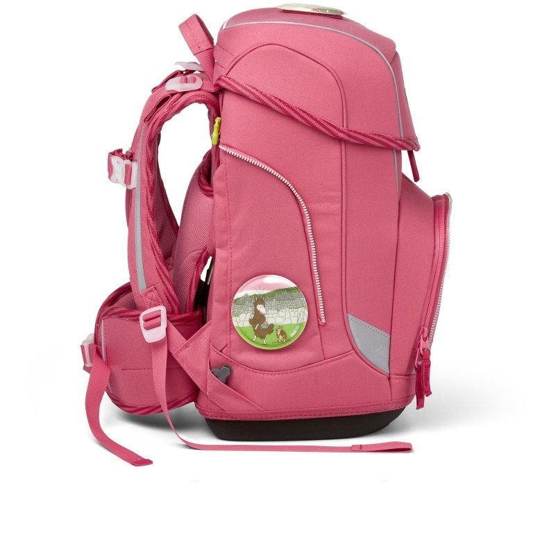 Schulranzen Cubo Eco Hero Edition Set 5-teilig Lamas in Bärjamas, Farbe: rosa/pink, Marke: Ergobag, EAN: 4057081077427, Abmessungen in cm: 25x40x20, Bild 4 von 8