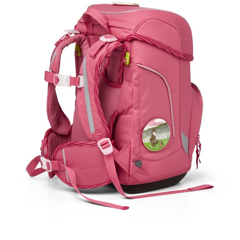 Schulranzen Cubo Eco Hero Edition Set 5-teilig Lamas in Bärjamas, Farbe: rosa/pink, Marke: Ergobag, EAN: 4057081077427, Abmessungen in cm: 25x40x20, Bild 7 von 8