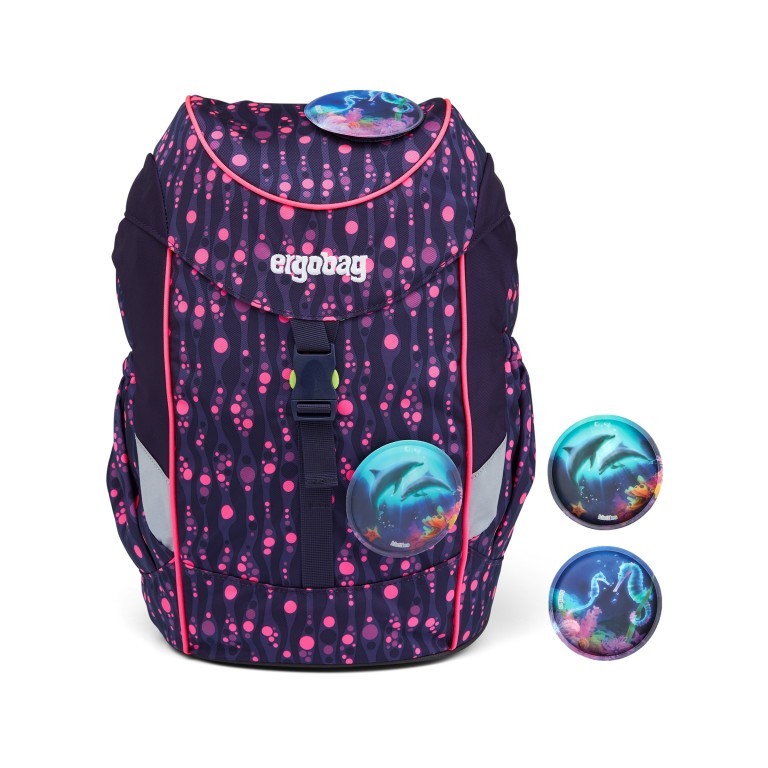 Kinderrucksack Mini Lumi Edition Bärmuda Viereck, Farbe: flieder/lila, Marke: Ergobag, EAN: 4057081077984, Abmessungen in cm: 22x30x14, Bild 1 von 6