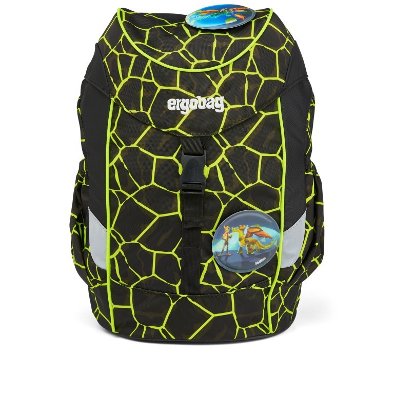 Kinderrucksack Mini Lumi Edition DrachenfliegBär, Farbe: schwarz, Marke: Ergobag, EAN: 4057081077991, Abmessungen in cm: 22x30x14, Bild 2 von 8